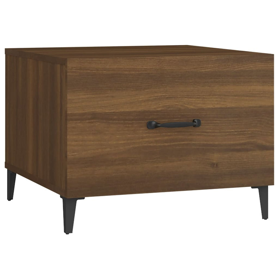 Salontafel Met Metalen Poten 50X50X40 Cm Bruin Eikenkleur