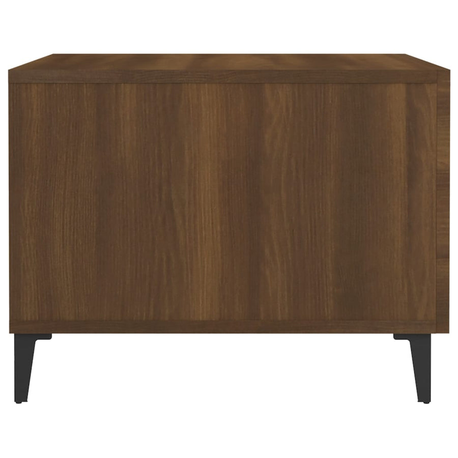 Salontafel Met Metalen Poten 50X50X40 Cm Bruin Eikenkleur