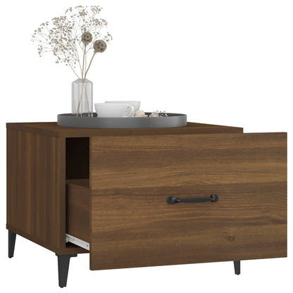 Salontafels 2 St Met Metalen Poten 50X50X40 Cm Bruineikenkleur