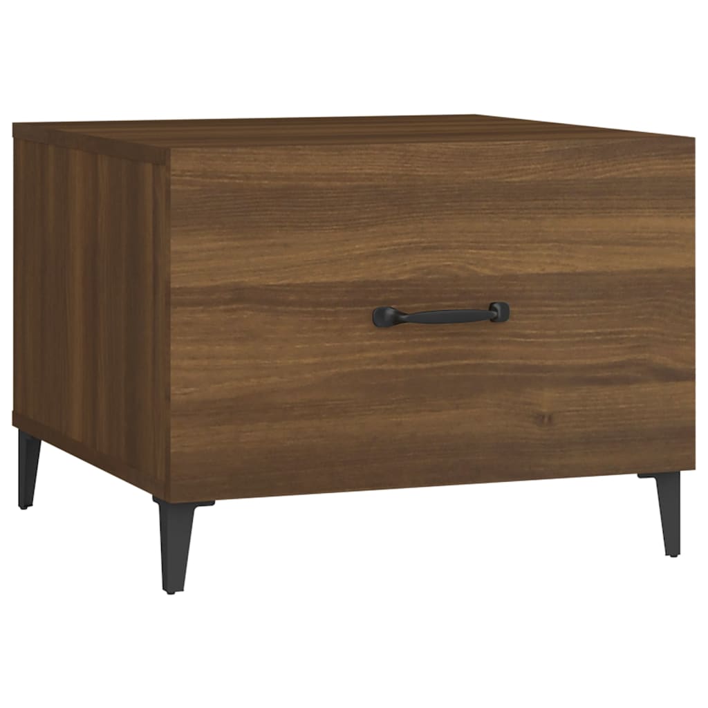 Salontafels 2 St Met Metalen Poten 50X50X40 Cm Bruineikenkleur