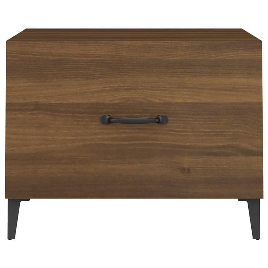 Salontafels 2 St Met Metalen Poten 50X50X40 Cm Bruineikenkleur