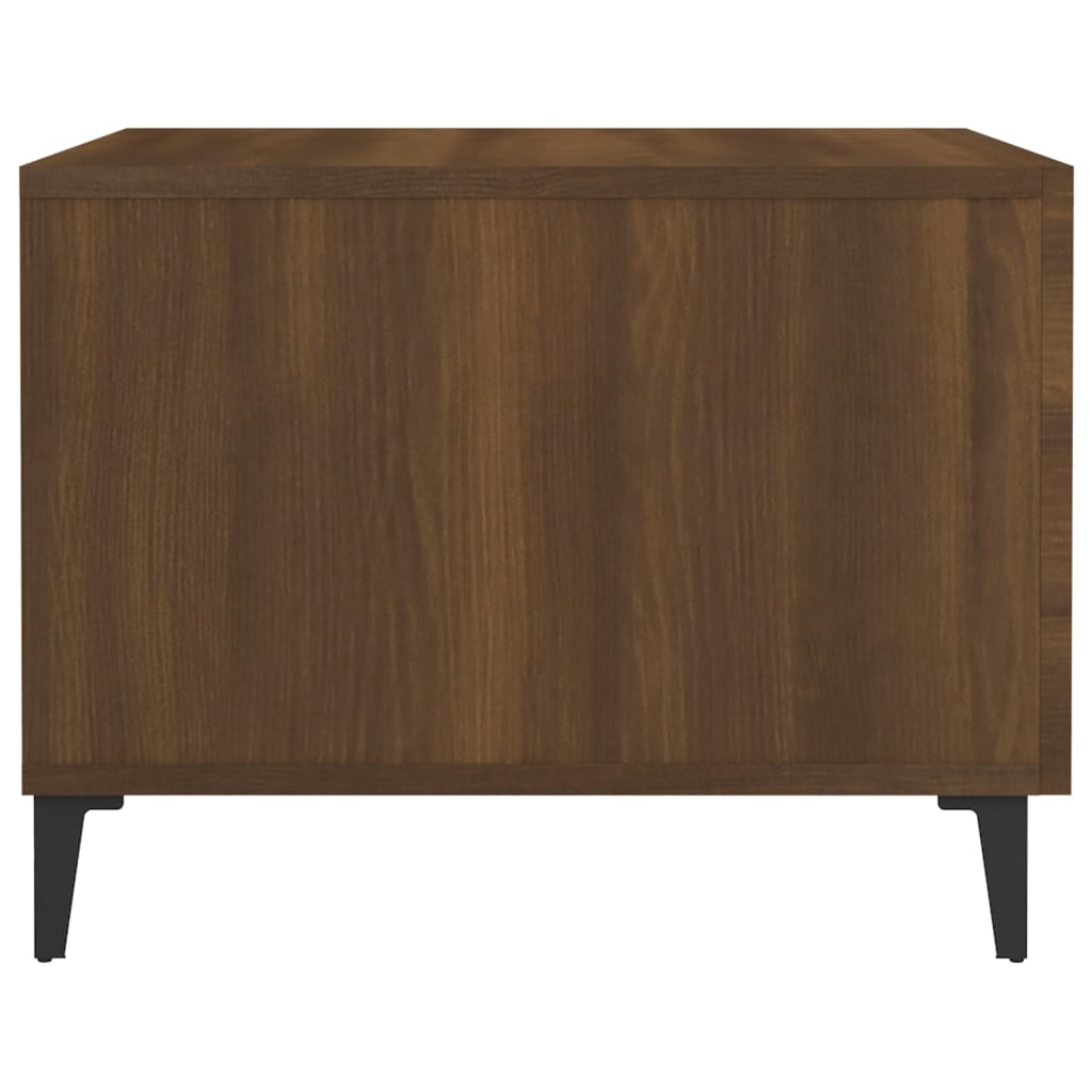 Salontafels 2 St Met Metalen Poten 50X50X40 Cm Bruineikenkleur