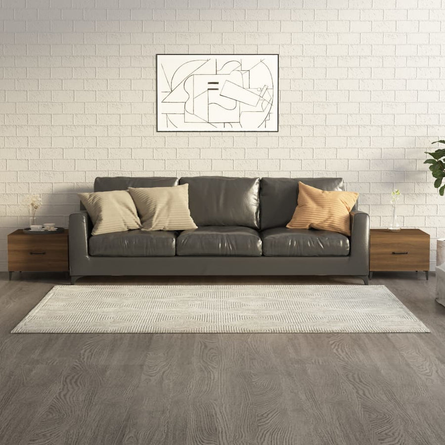 Salontafels 2 St Met Metalen Poten 50X50X40 Cm Bruineikenkleur