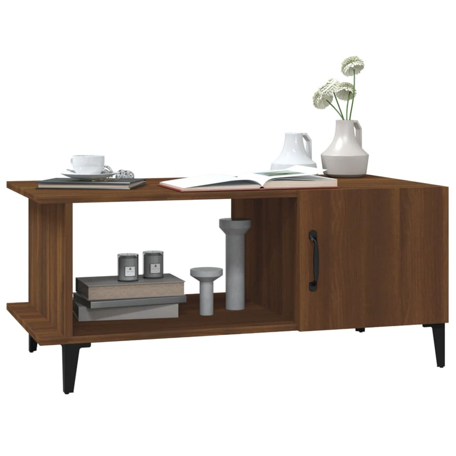 Salontafel 90X50X40 Cm Bewerkt Hout Bruin Eikenkleur