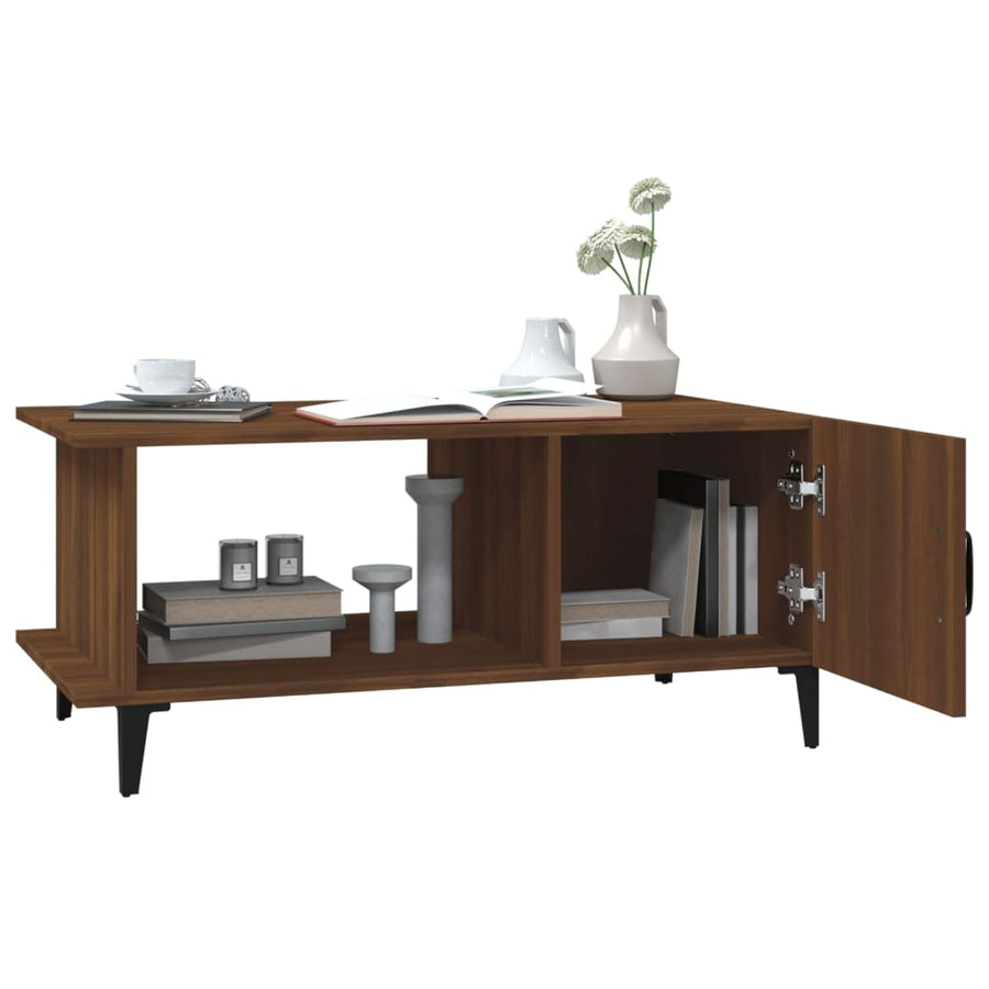 Salontafel 90X50X40 Cm Bewerkt Hout Bruin Eikenkleur