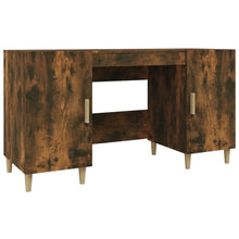 Bureau 140x50x75 cm bewerkt hout gerookt eikenkleurig