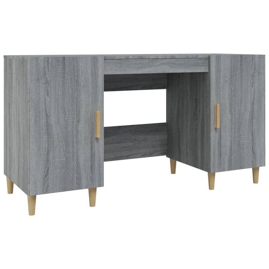 Bureau 140X50X75 Cm Bewerkt Hout Grijs Sonoma Eikenkleurig