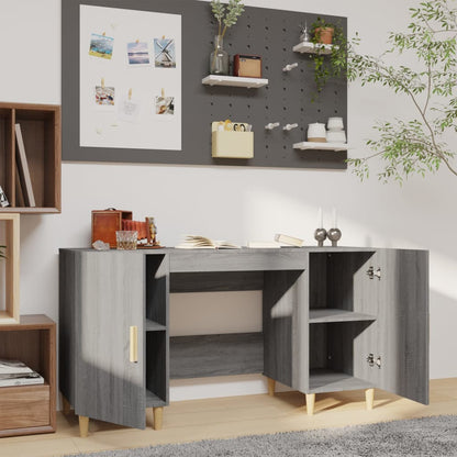 Bureau 140X50X75 Cm Bewerkt Hout Grijs Sonoma Eikenkleurig
