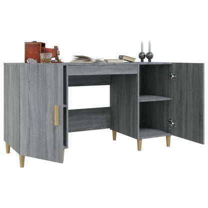 Bureau 140X50X75 Cm Bewerkt Hout Grijs Sonoma Eikenkleurig