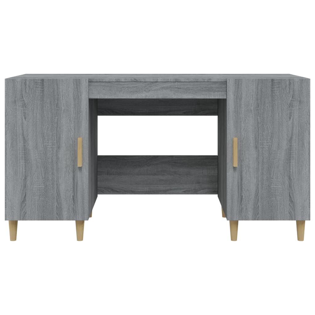 Bureau 140X50X75 Cm Bewerkt Hout Grijs Sonoma Eikenkleurig