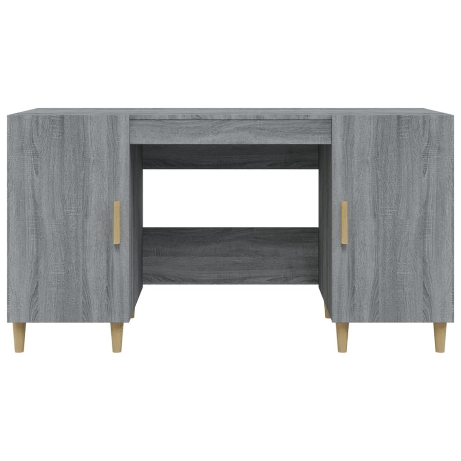 Bureau 140X50X75 Cm Bewerkt Hout Grijs Sonoma Eikenkleurig