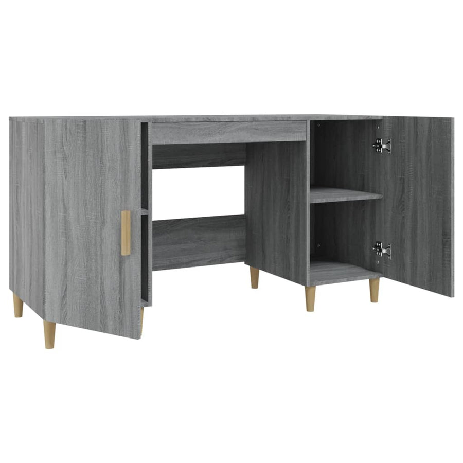 Bureau 140X50X75 Cm Bewerkt Hout Grijs Sonoma Eikenkleurig