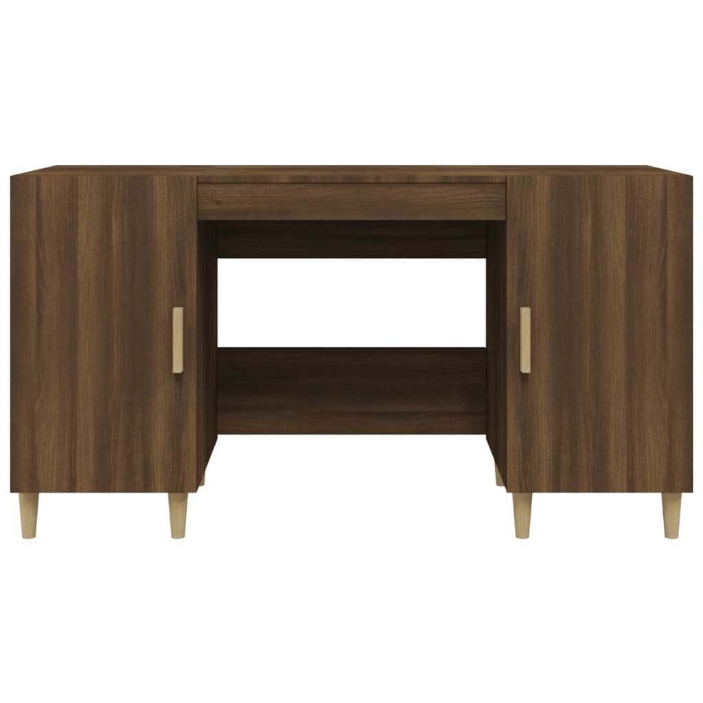Bureau 140x50x75 cm bewerkt hout bruin eikenkleur
