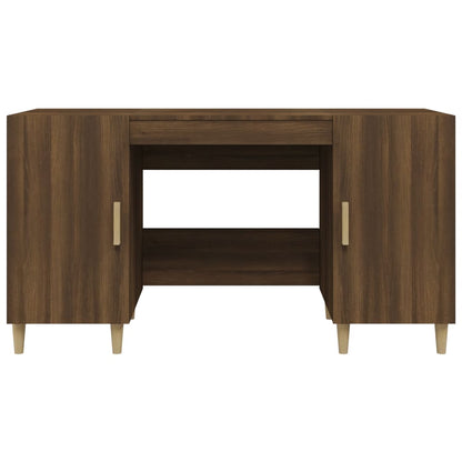 Bureau 140x50x75 cm bewerkt hout bruin eikenkleur