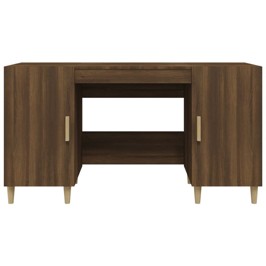 Bureau 140x50x75 cm bewerkt hout bruin eikenkleur