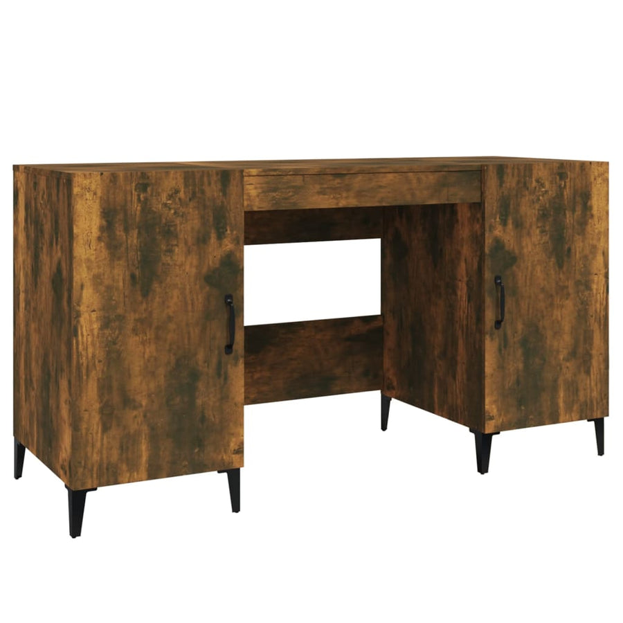 Bureau 140X50X75 Cm Bewerkt Hout Gerookt Eikenkleurig