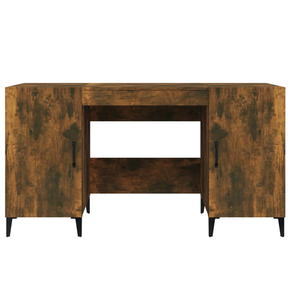 Bureau 140X50X75 Cm Bewerkt Hout Gerookt Eikenkleurig