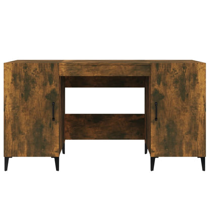 Bureau 140X50X75 Cm Bewerkt Hout Gerookt Eikenkleurig