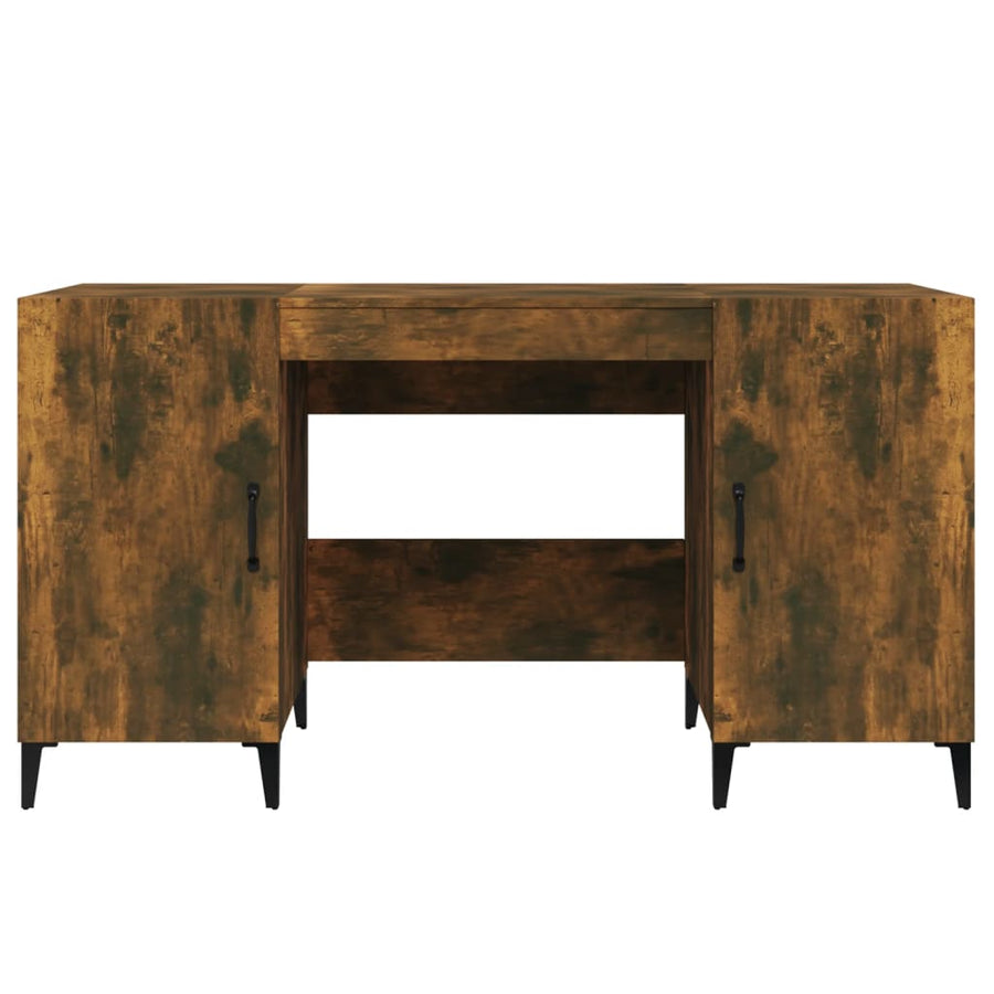 Bureau 140X50X75 Cm Bewerkt Hout Gerookt Eikenkleurig