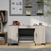 Bureau 140x50x75 cm grijs bewerkt hout