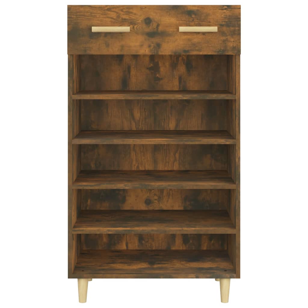 Schoenenkast 60x35x105 cm bewerkt hout gerookt eikenkleurig