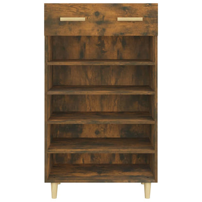 Schoenenkast 60x35x105 cm bewerkt hout gerookt eikenkleurig