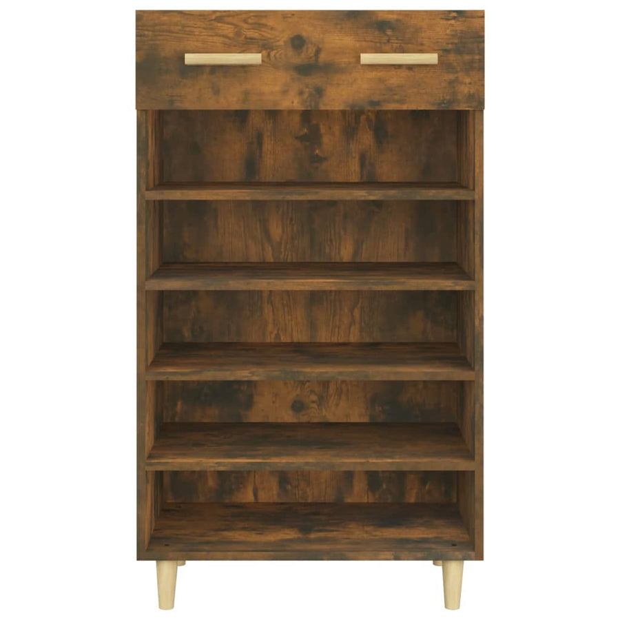 Schoenenkast 60x35x105 cm bewerkt hout gerookt eikenkleurig