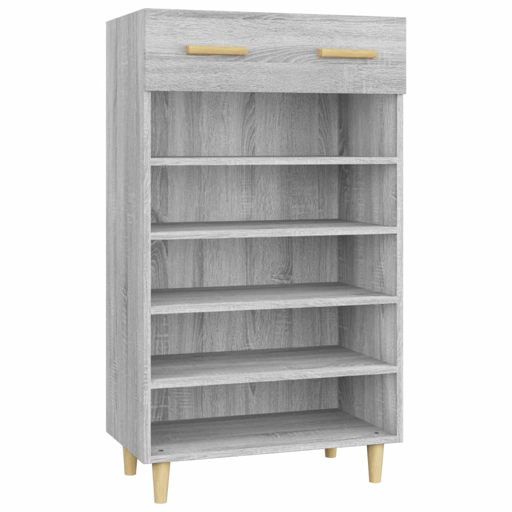 Schoenenkast 60x35x105 cm bewerkt hout grijs sonoma eikenkleur