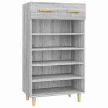 Schoenenkast 60x35x105 cm bewerkt hout grijs sonoma eikenkleur