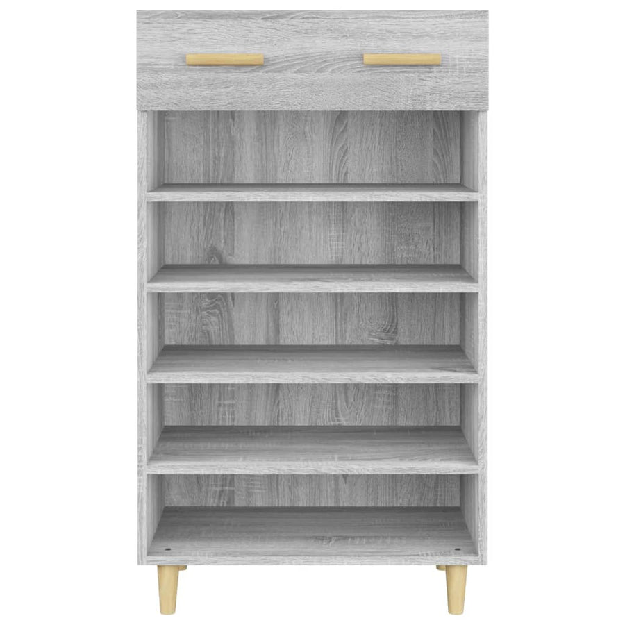 Schoenenkast 60x35x105 cm bewerkt hout grijs sonoma eikenkleur