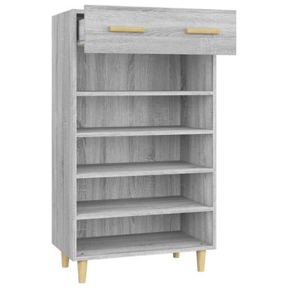 Schoenenkast 60x35x105 cm bewerkt hout grijs sonoma eikenkleur
