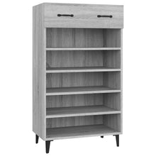Schoenenkast 60X35X05 Cm Bewerkt Hout Eikenkleur Grijs sonoma