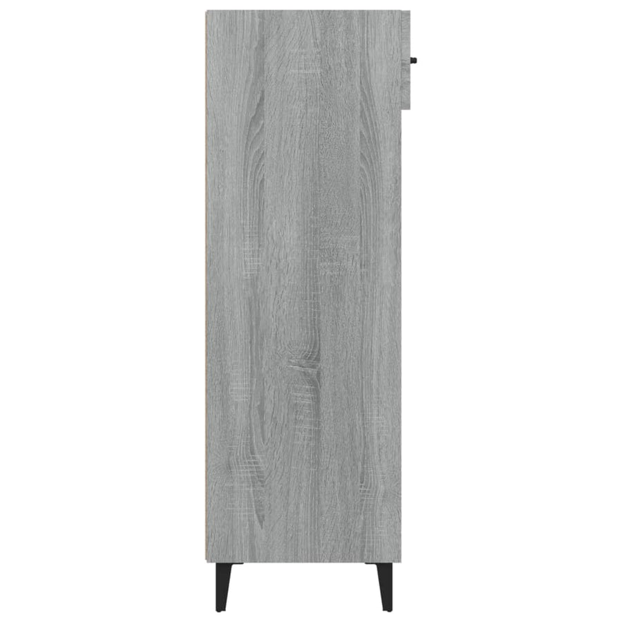 Schoenenkast 60X35X05 Cm Bewerkt Hout Eikenkleur Grijs sonoma