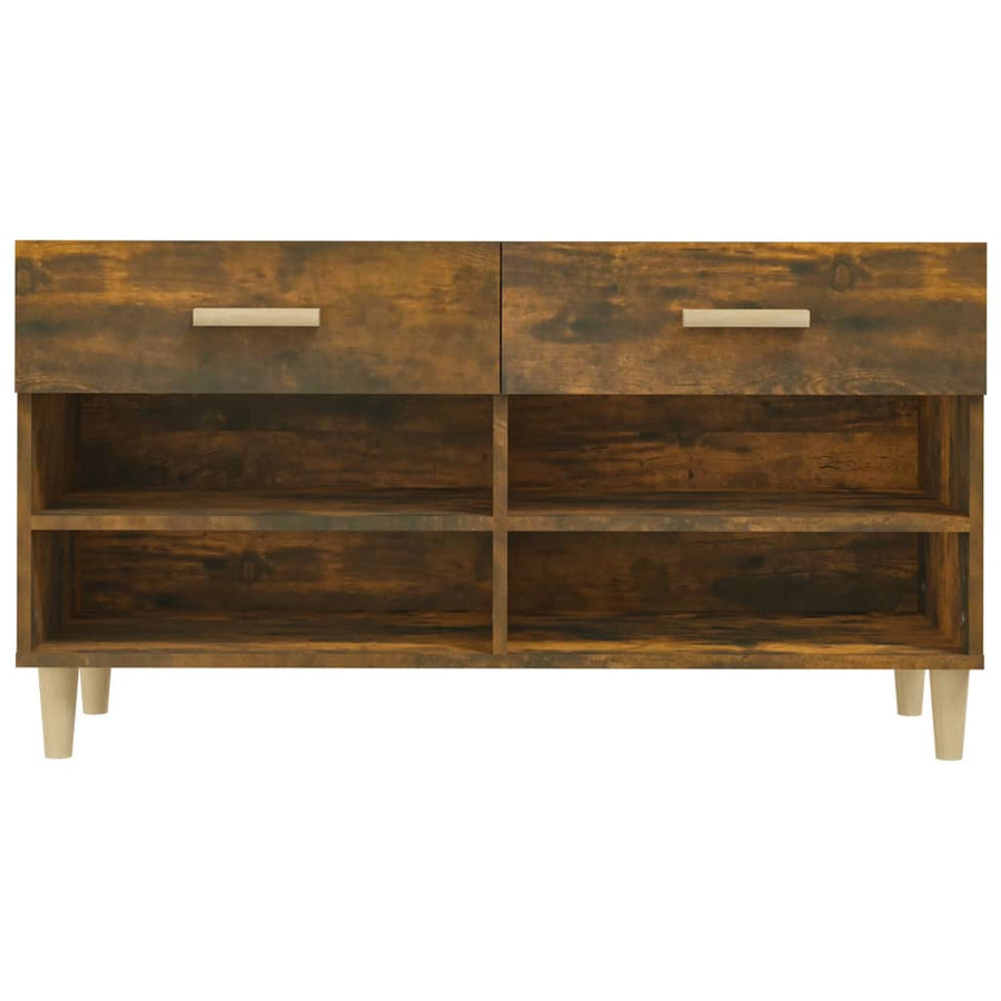 Schoenenkast 02X35X55 Cm Bewerkt Hout Kleurig Gerookt eiken