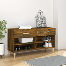 Schoenenkast 02X35X55 Cm Bewerkt Hout Kleurig Gerookt eiken