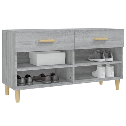 Schoenenkast 02X35X55 Cm Bewerkt Hout Eikenkleur Grijs sonoma