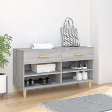 Schoenenkast 02X35X55 Cm Bewerkt Hout Eikenkleur Grijs sonoma
