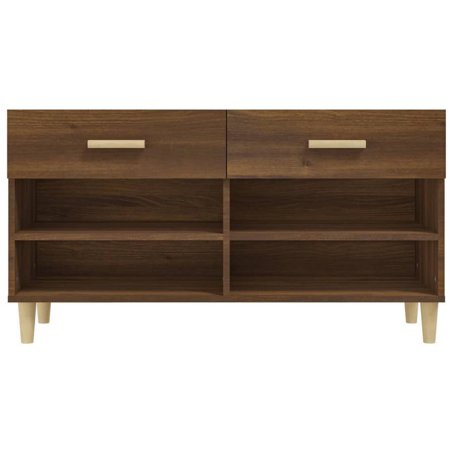 Schoenenkast 102X35X55 Cm Bewerkt Hout Bruineikenkleurig