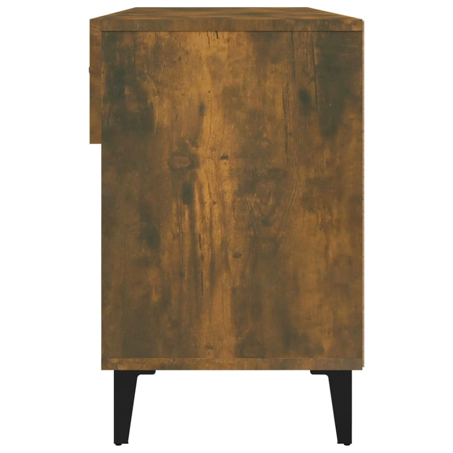 Schoenenkast 102X35X55 Cm Bewerkt Hout Gerookt Eikenkleurig