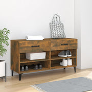 Schoenenkast 102x35x55 cm bewerkt hout gerookt eiken