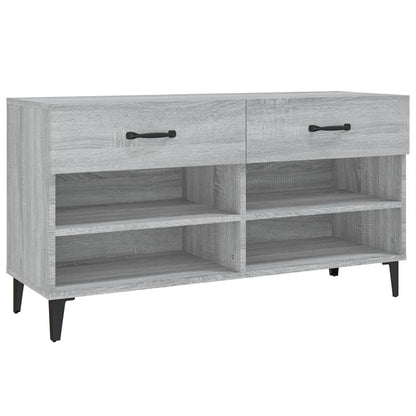 Schoenenkast 02X35X55 Cm Bewerkt Hout Eikenkleur Grijs sonoma