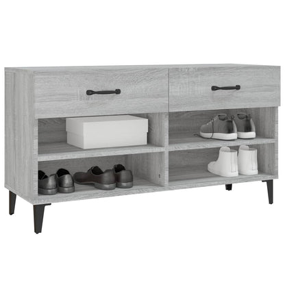 Schoenenkast 02X35X55 Cm Bewerkt Hout Eikenkleur Grijs sonoma