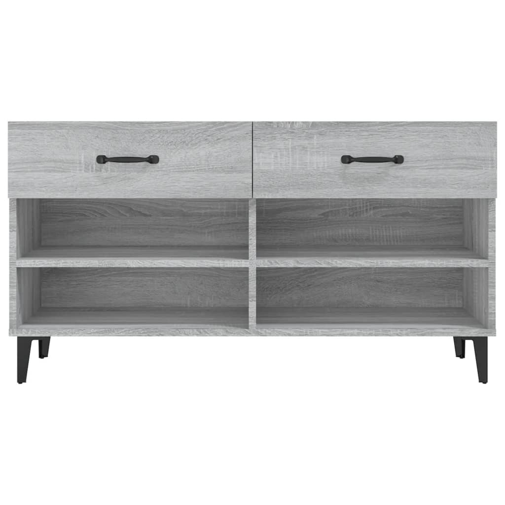 Schoenenkast 02X35X55 Cm Bewerkt Hout Eikenkleur Grijs sonoma