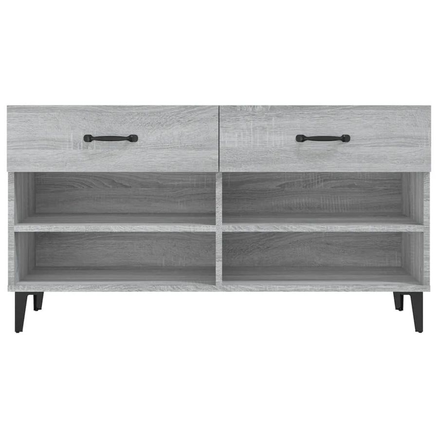 Schoenenkast 02X35X55 Cm Bewerkt Hout Eikenkleur Grijs sonoma