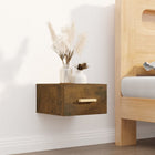 Wall-mounted bedside table 35x35x20 cm smoked oak finish