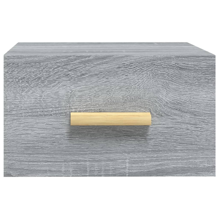 Nachtkastje Wandgemonteerd 35X35X20 Cm Grijs Sonoma Eikenkleur 1