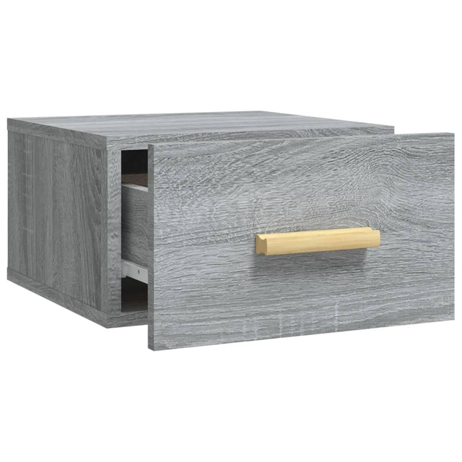 Nachtkastje Wandgemonteerd 35X35X20 Cm Grijs Sonoma Eikenkleur 1