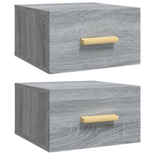 Nachtkastjes 2 St Wandgemonteerd 35X35X20 Cm Grijs Sonoma Eiken