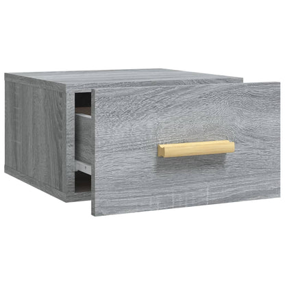 Nachtkastjes 2 St Wandgemonteerd 35X35X20 Cm Grijs Sonoma Eiken