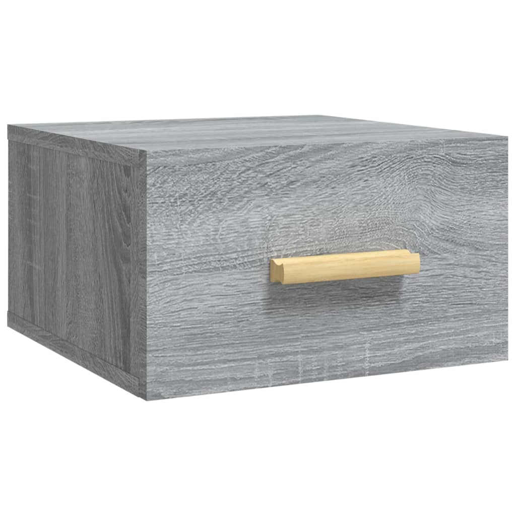 Nachtkastjes 2 St Wandgemonteerd 35X35X20 Cm Grijs Sonoma Eiken